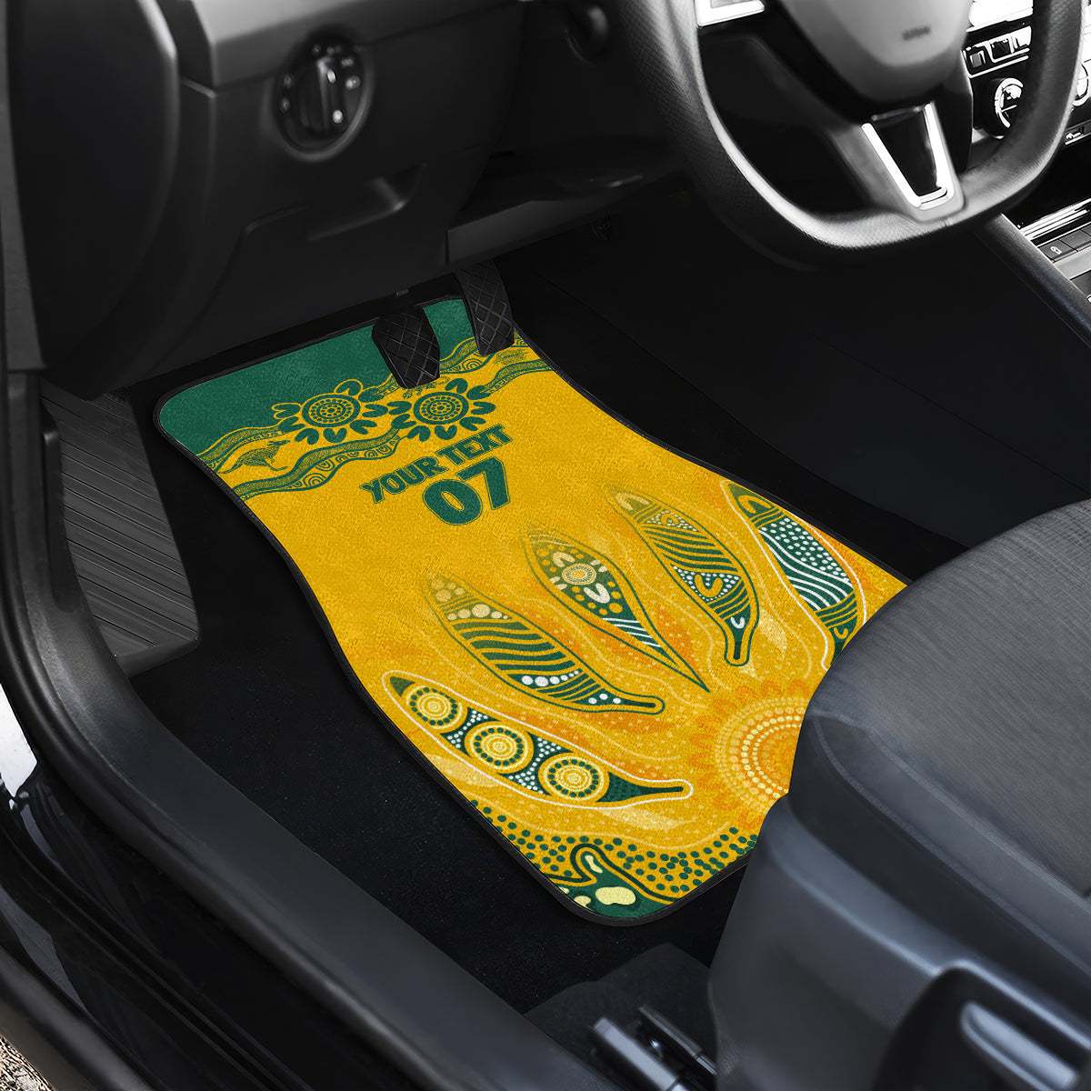 Custom Socceroos NAIDOC Week 2024 Car Mats Indigenous Burning Fire National Colors