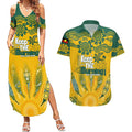 Custom Socceroos NAIDOC Week 2024 Couples Matching Summer Maxi Dress and Hawaiian Shirt Indigenous Burning Fire National Colors