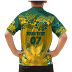 Custom Socceroos NAIDOC Week 2024 Family Matching Mermaid Dress and Hawaiian Shirt Indigenous Burning Fire National Colors