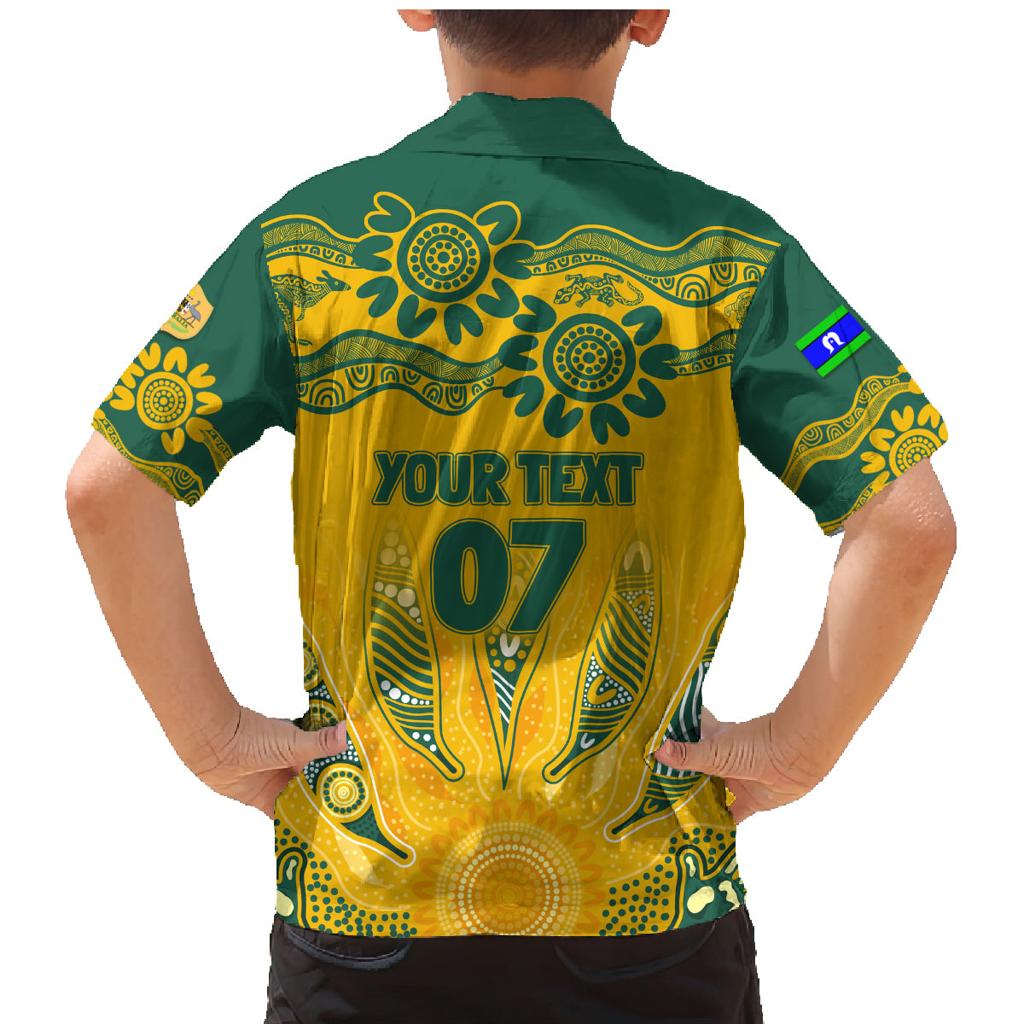 Custom Socceroos NAIDOC Week 2024 Family Matching Mermaid Dress and Hawaiian Shirt Indigenous Burning Fire National Colors