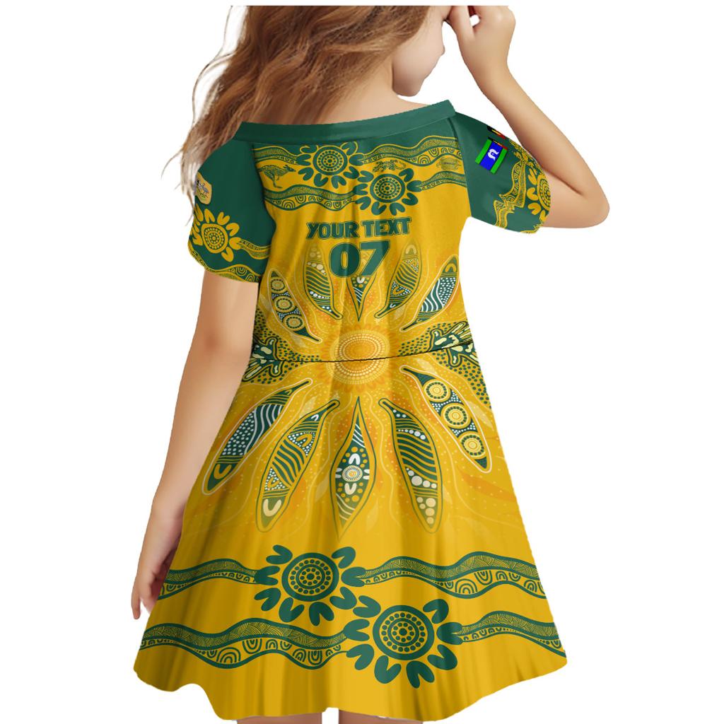 Custom Socceroos NAIDOC Week 2024 Family Matching Mermaid Dress and Hawaiian Shirt Indigenous Burning Fire National Colors