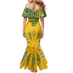 Custom Socceroos NAIDOC Week 2024 Family Matching Mermaid Dress and Hawaiian Shirt Indigenous Burning Fire National Colors