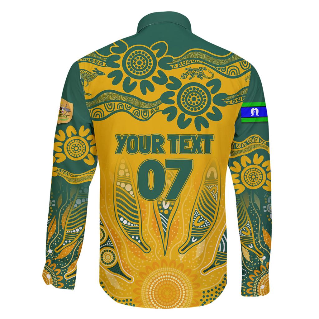 Custom Socceroos NAIDOC Week 2024 Family Matching Off Shoulder Maxi Dress and Hawaiian Shirt Indigenous Burning Fire National Colors