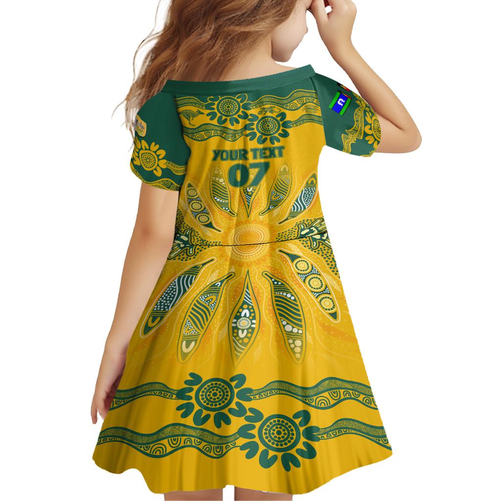 Custom Socceroos NAIDOC Week 2024 Family Matching Puletasi and Hawaiian Shirt Indigenous Burning Fire National Colors