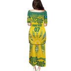 Custom Socceroos NAIDOC Week 2024 Family Matching Puletasi and Hawaiian Shirt Indigenous Burning Fire National Colors