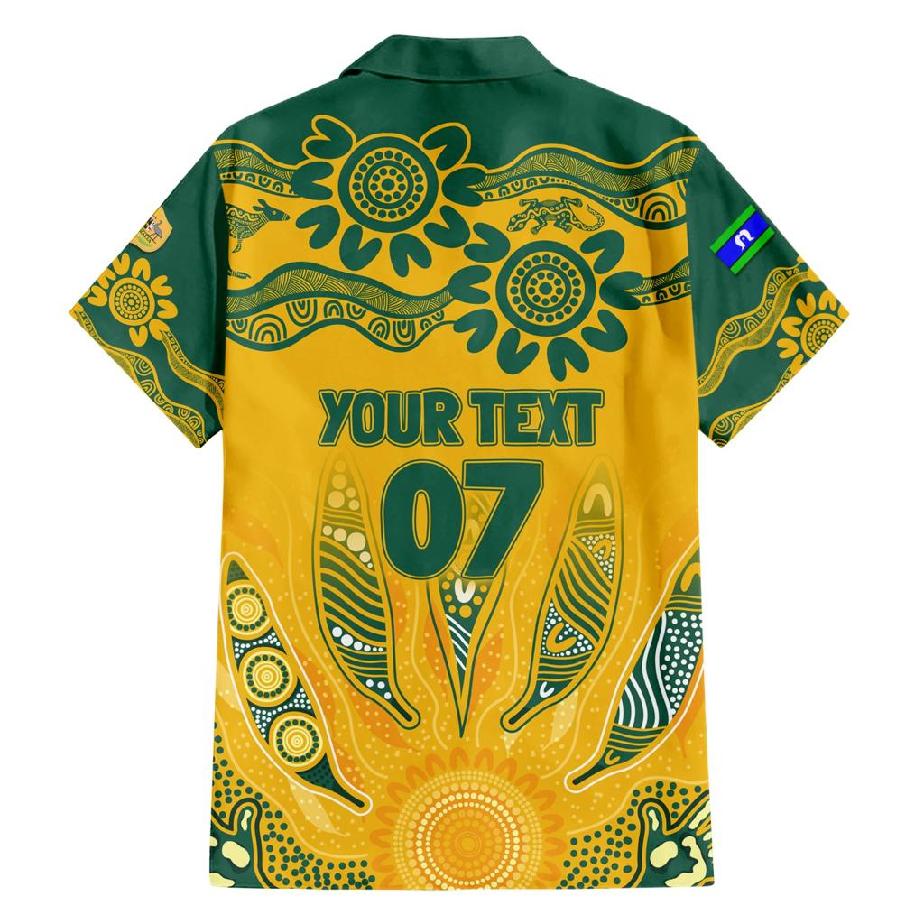 Custom Socceroos NAIDOC Week 2024 Family Matching Short Sleeve Bodycon Dress and Hawaiian Shirt Indigenous Burning Fire National Colors