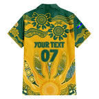 Custom Socceroos NAIDOC Week 2024 Family Matching Short Sleeve Bodycon Dress and Hawaiian Shirt Indigenous Burning Fire National Colors