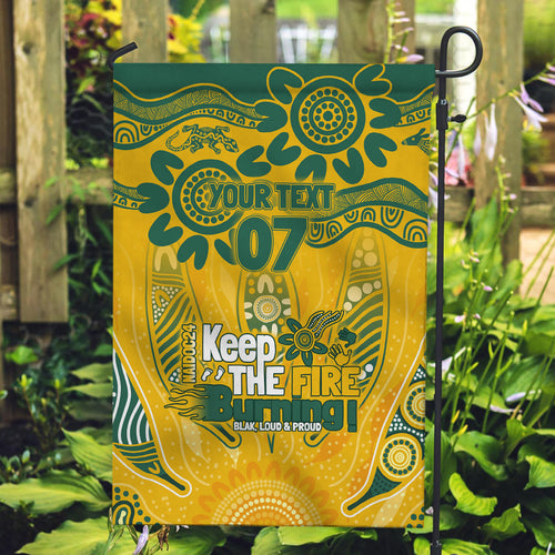 Custom Socceroos NAIDOC Week 2024 Garden Flag Indigenous Burning Fire National Colors