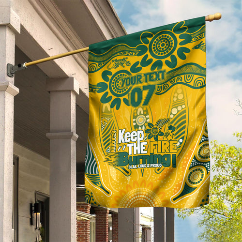 Custom Socceroos NAIDOC Week 2024 Garden Flag Indigenous Burning Fire National Colors