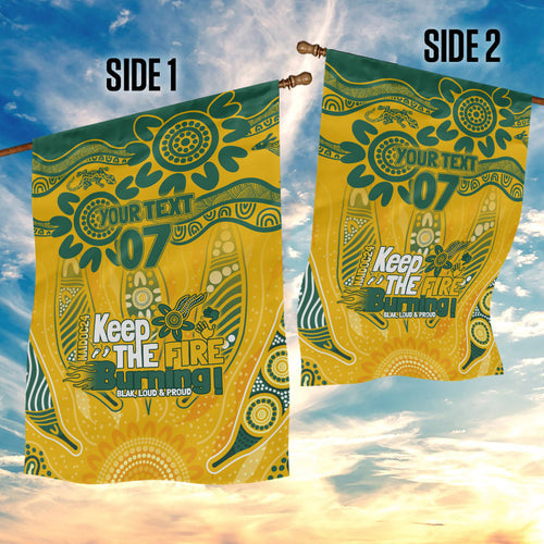 Custom Socceroos NAIDOC Week 2024 Garden Flag Indigenous Burning Fire National Colors