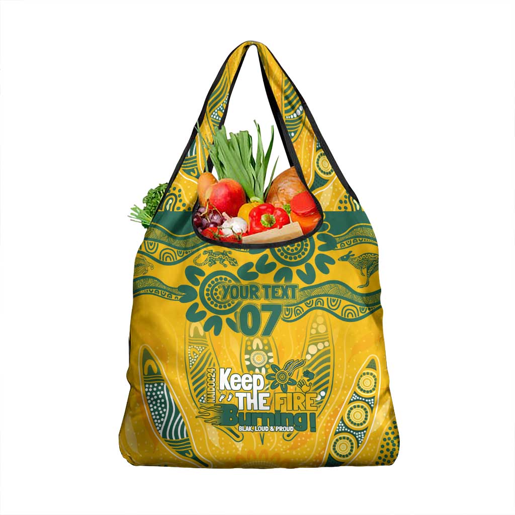 Custom Socceroos NAIDOC Week 2024 Grocery Bag Indigenous Burning Fire National Colors