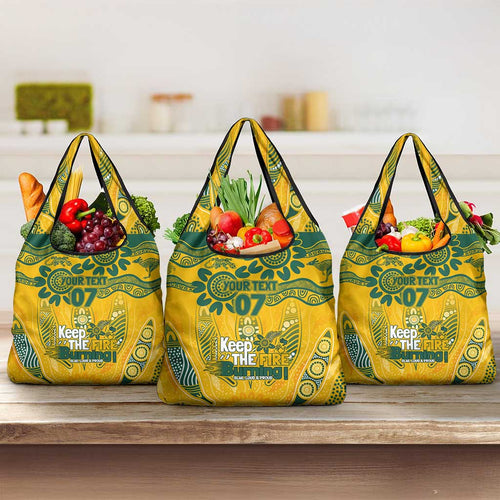 Custom Socceroos NAIDOC Week 2024 Grocery Bag Indigenous Burning Fire National Colors