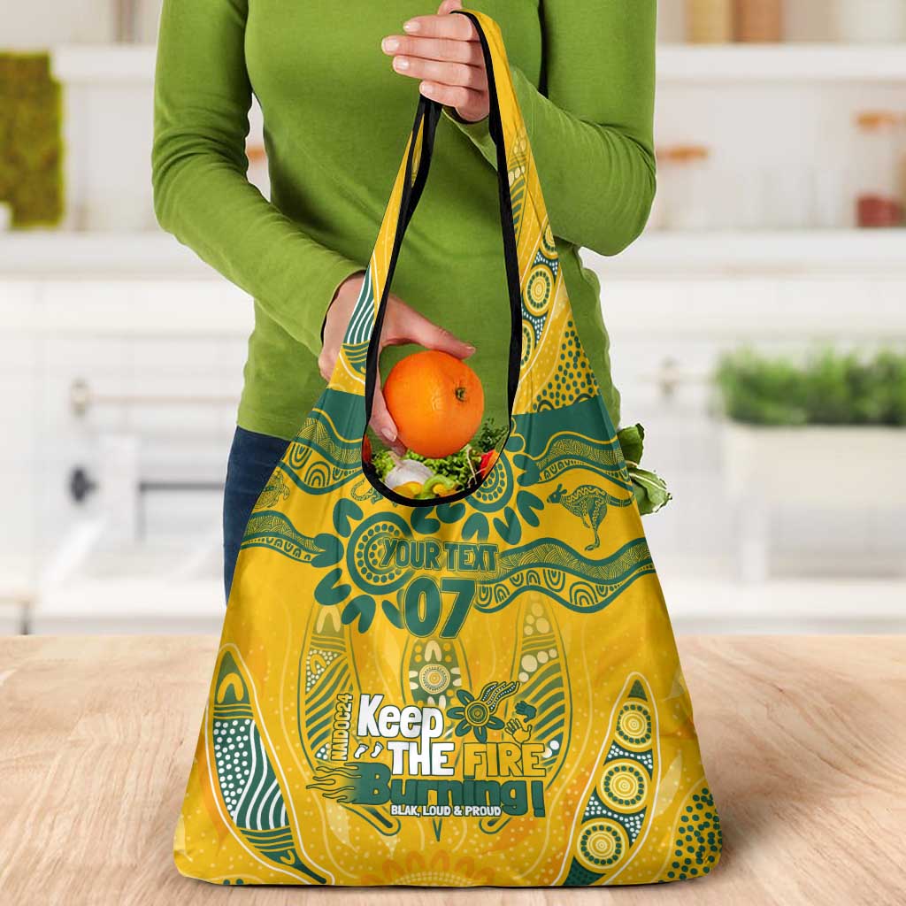 Custom Socceroos NAIDOC Week 2024 Grocery Bag Indigenous Burning Fire National Colors