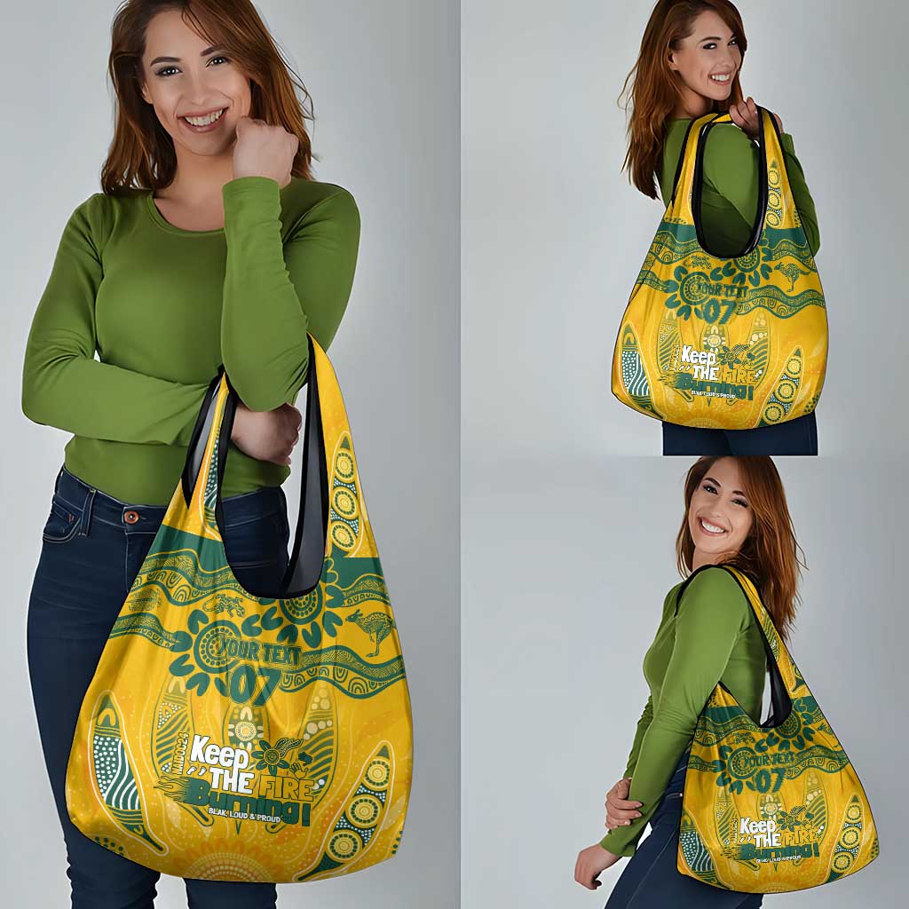 Custom Socceroos NAIDOC Week 2024 Grocery Bag Indigenous Burning Fire National Colors