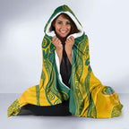 Custom Socceroos NAIDOC Week 2024 Hooded Blanket Indigenous Burning Fire National Colors
