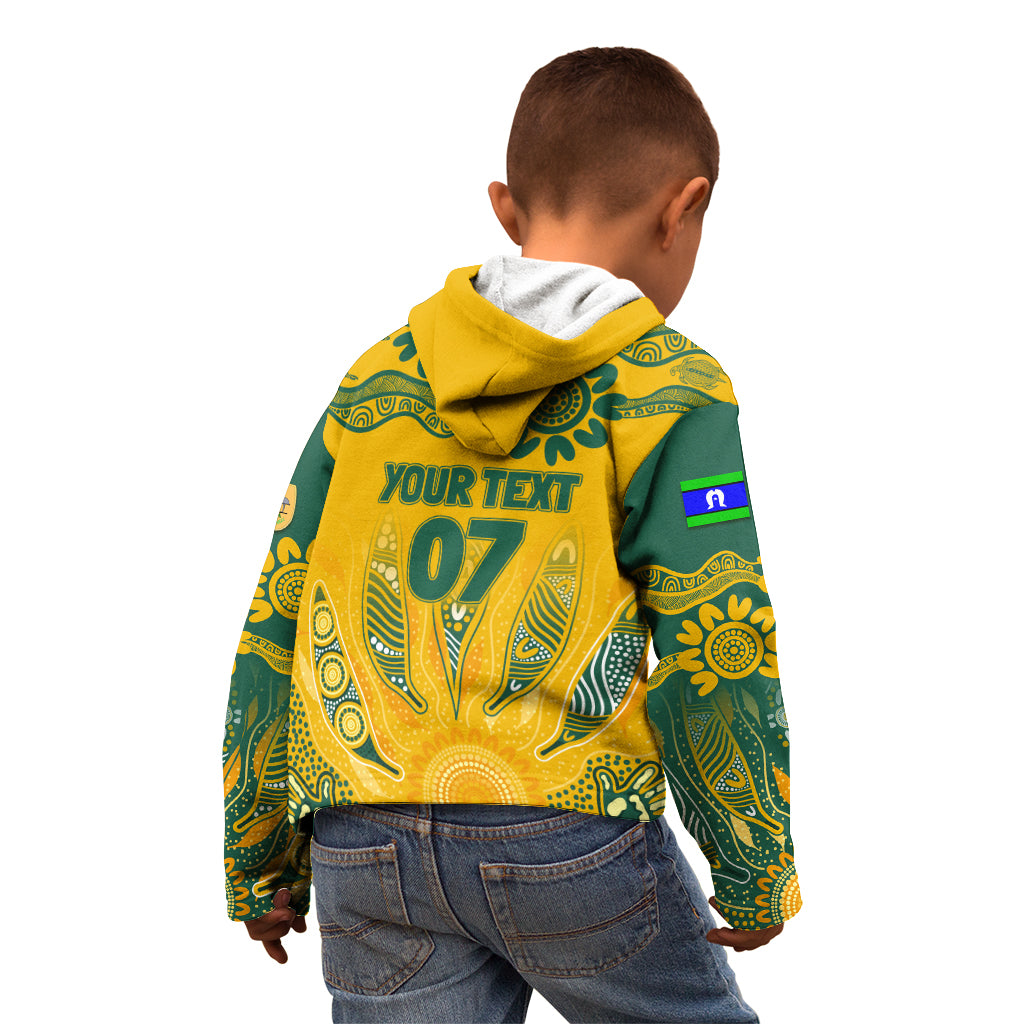 Custom Socceroos NAIDOC Week 2024 Kid Hoodie Indigenous Burning Fire National Colors
