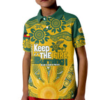 Custom Socceroos NAIDOC Week 2024 Kid Polo Shirt Indigenous Burning Fire National Colors