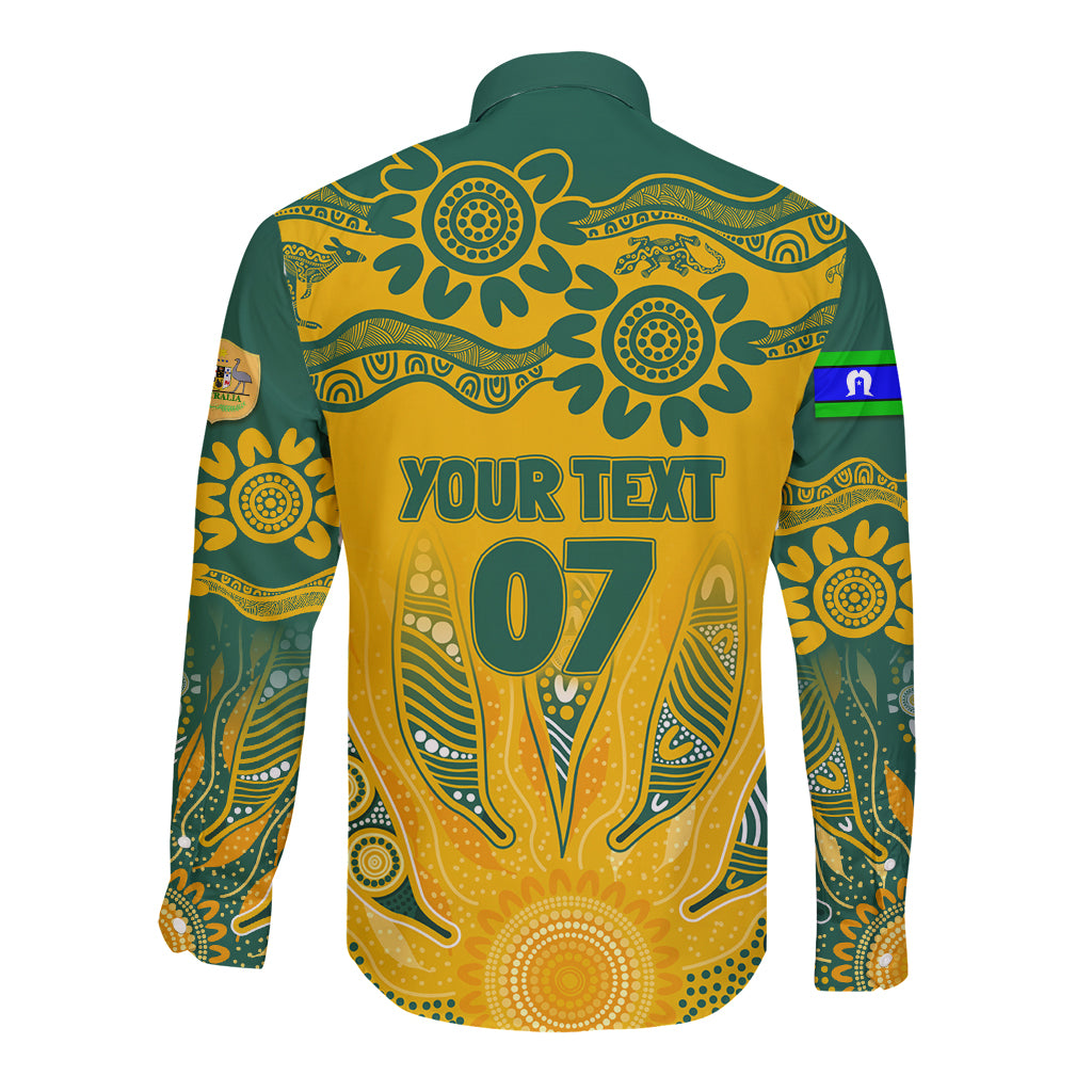 Custom Socceroos NAIDOC Week 2024 Long Sleeve Button Shirt Indigenous Burning Fire National Colors