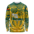 Custom Socceroos NAIDOC Week 2024 Long Sleeve Shirt Indigenous Burning Fire National Colors