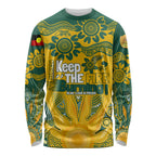 Custom Socceroos NAIDOC Week 2024 Long Sleeve Shirt Indigenous Burning Fire National Colors