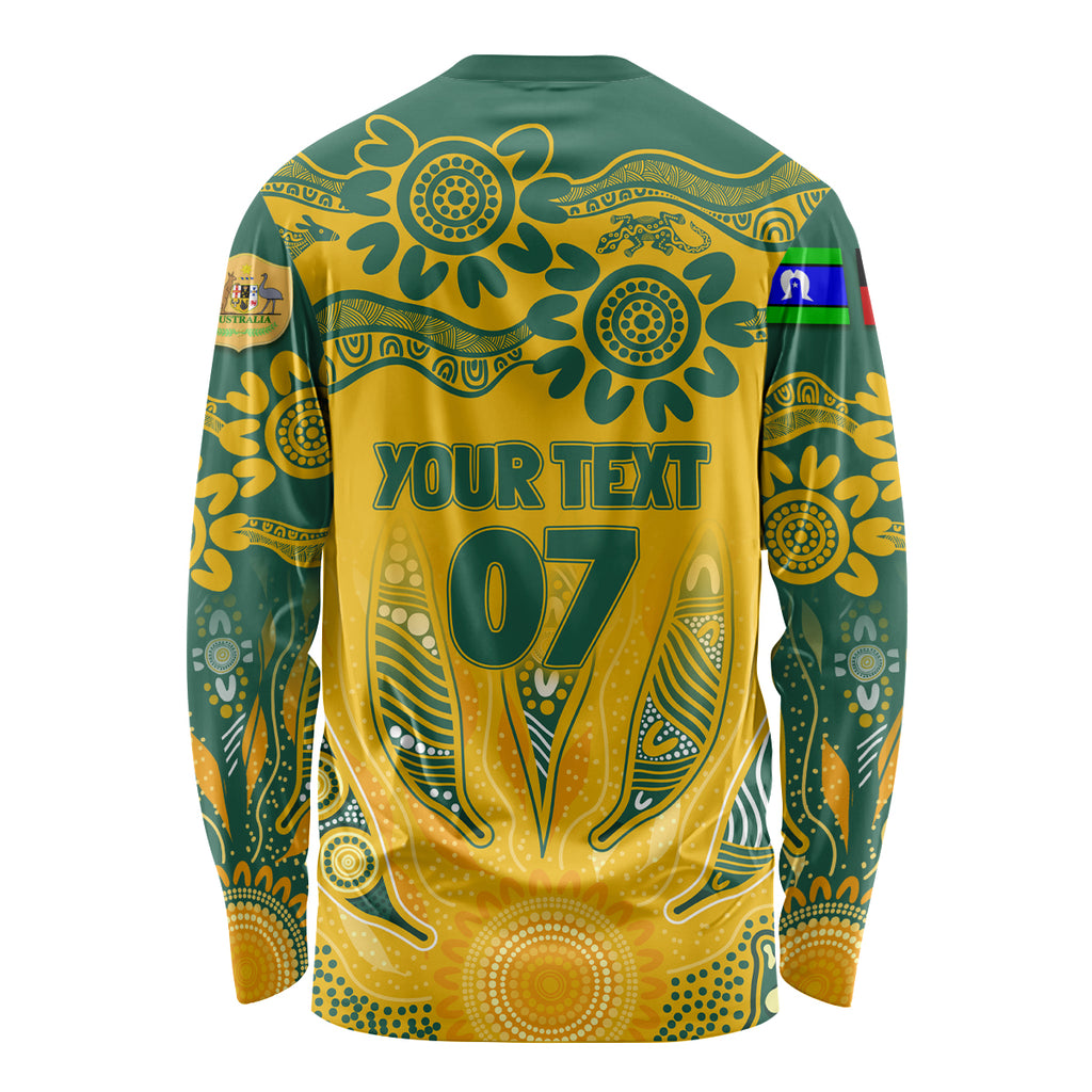 Custom Socceroos NAIDOC Week 2024 Long Sleeve Shirt Indigenous Burning Fire National Colors