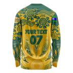 Custom Socceroos NAIDOC Week 2024 Long Sleeve Shirt Indigenous Burning Fire National Colors