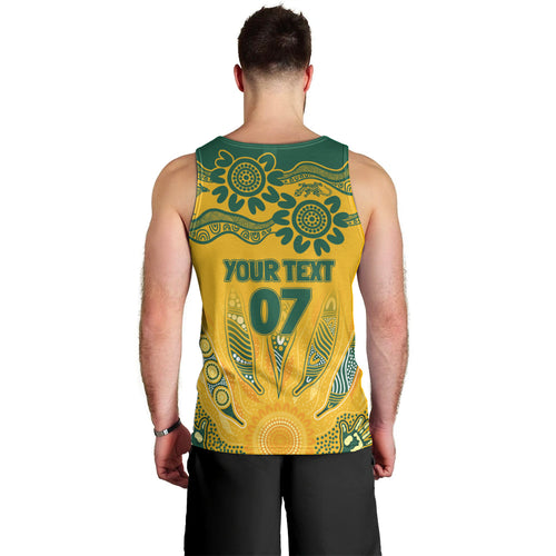 Custom Socceroos NAIDOC Week 2024 Men Tank Top Indigenous Burning Fire National Colors