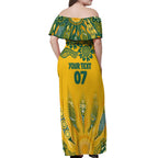 Custom Socceroos NAIDOC Week 2024 Off Shoulder Maxi Dress Indigenous Burning Fire National Colors