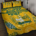 Custom Socceroos NAIDOC Week 2024 Quilt Bed Set Indigenous Burning Fire National Colors