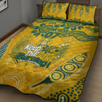 Custom Socceroos NAIDOC Week 2024 Quilt Bed Set Indigenous Burning Fire National Colors