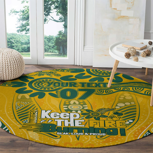 Custom Socceroos NAIDOC Week 2024 Round Carpet Indigenous Burning Fire National Colors