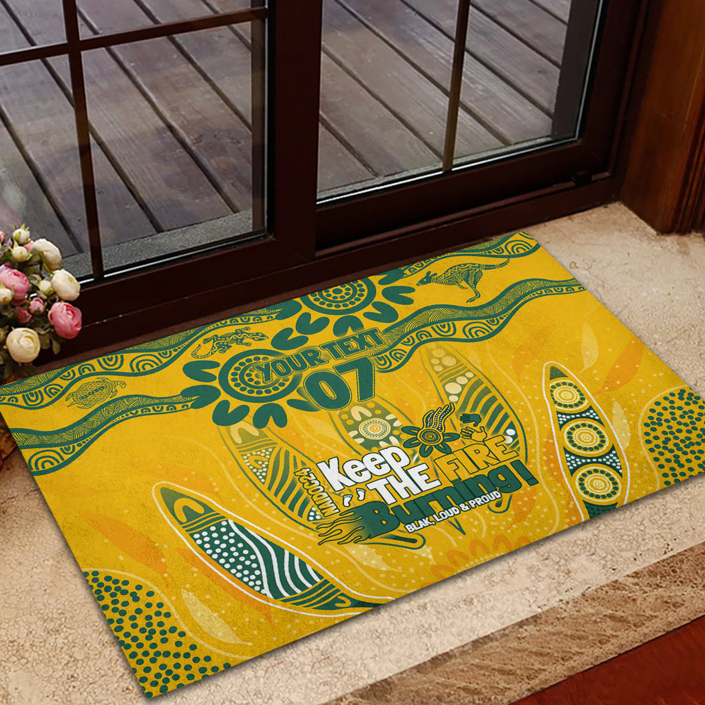 Custom Socceroos NAIDOC Week 2024 Rubber Doormat Indigenous Burning Fire National Colors