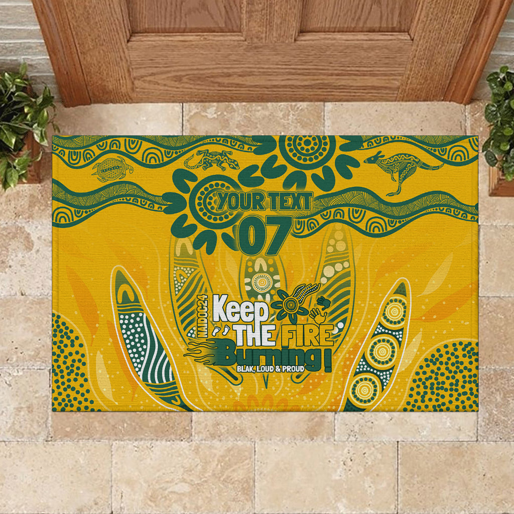 Custom Socceroos NAIDOC Week 2024 Rubber Doormat Indigenous Burning Fire National Colors