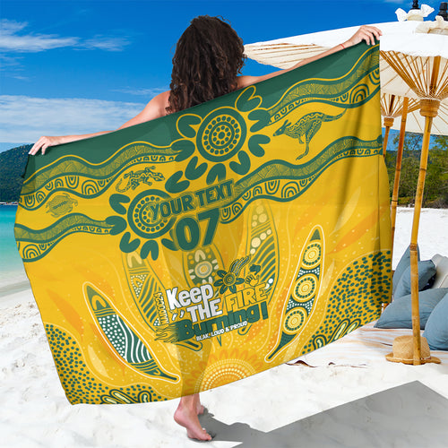 Custom Socceroos NAIDOC Week 2024 Sarong Indigenous Burning Fire National Colors