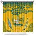 Custom Socceroos NAIDOC Week 2024 Shower Curtain Indigenous Burning Fire National Colors