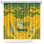 Custom Socceroos NAIDOC Week 2024 Shower Curtain Indigenous Burning Fire National Colors