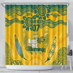 Custom Socceroos NAIDOC Week 2024 Shower Curtain Indigenous Burning Fire National Colors