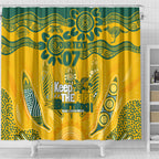 Custom Socceroos NAIDOC Week 2024 Shower Curtain Indigenous Burning Fire National Colors