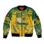 Custom Socceroos NAIDOC Week 2024 Sleeve Zip Bomber Jacket Indigenous Burning Fire National Colors
