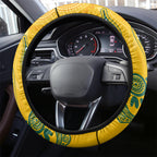 Custom Socceroos NAIDOC Week 2024 Steering Wheel Cover Indigenous Burning Fire National Colors