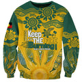 Custom Socceroos NAIDOC Week 2024 Sweatshirt Indigenous Burning Fire National Colors