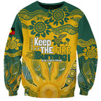 Custom Socceroos NAIDOC Week 2024 Sweatshirt Indigenous Burning Fire National Colors