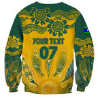Custom Socceroos NAIDOC Week 2024 Sweatshirt Indigenous Burning Fire National Colors