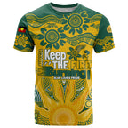 Custom Socceroos NAIDOC Week 2024 T Shirt Indigenous Burning Fire National Colors