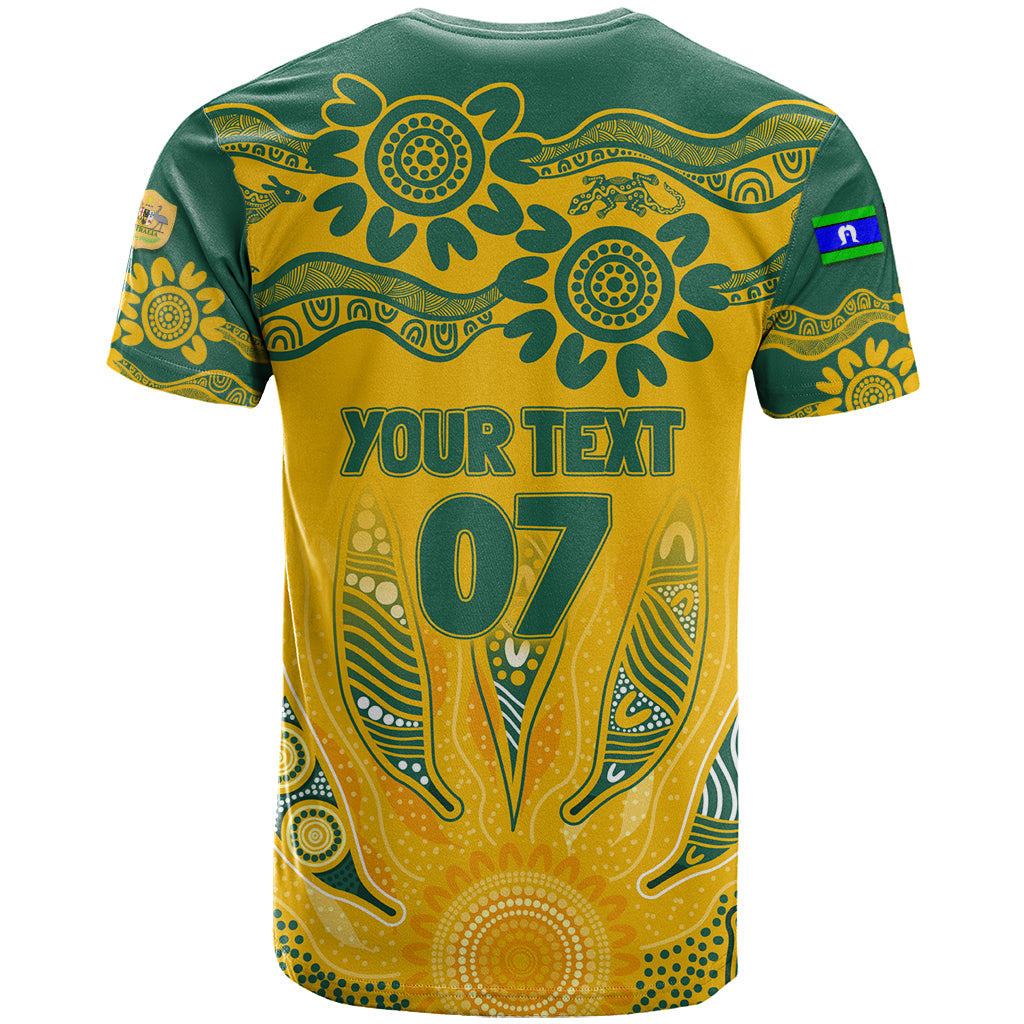 Custom Socceroos NAIDOC Week 2024 T Shirt Indigenous Burning Fire National Colors