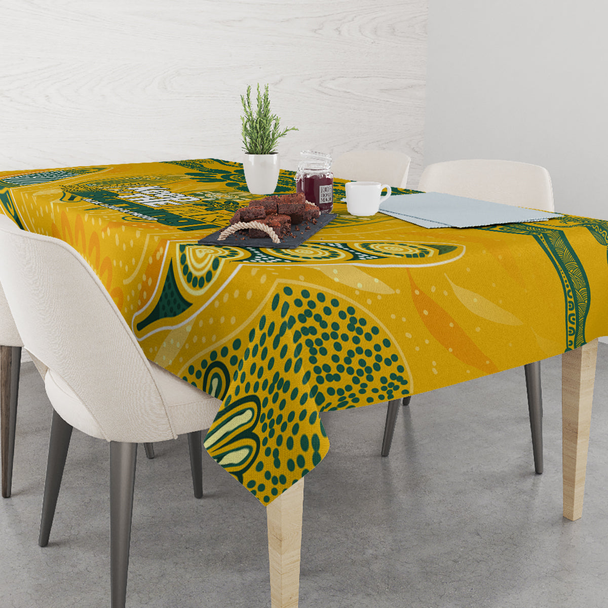 Custom Socceroos NAIDOC Week 2024 Tablecloth Indigenous Burning Fire National Colors