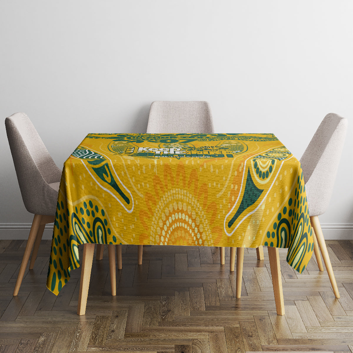 Custom Socceroos NAIDOC Week 2024 Tablecloth Indigenous Burning Fire National Colors