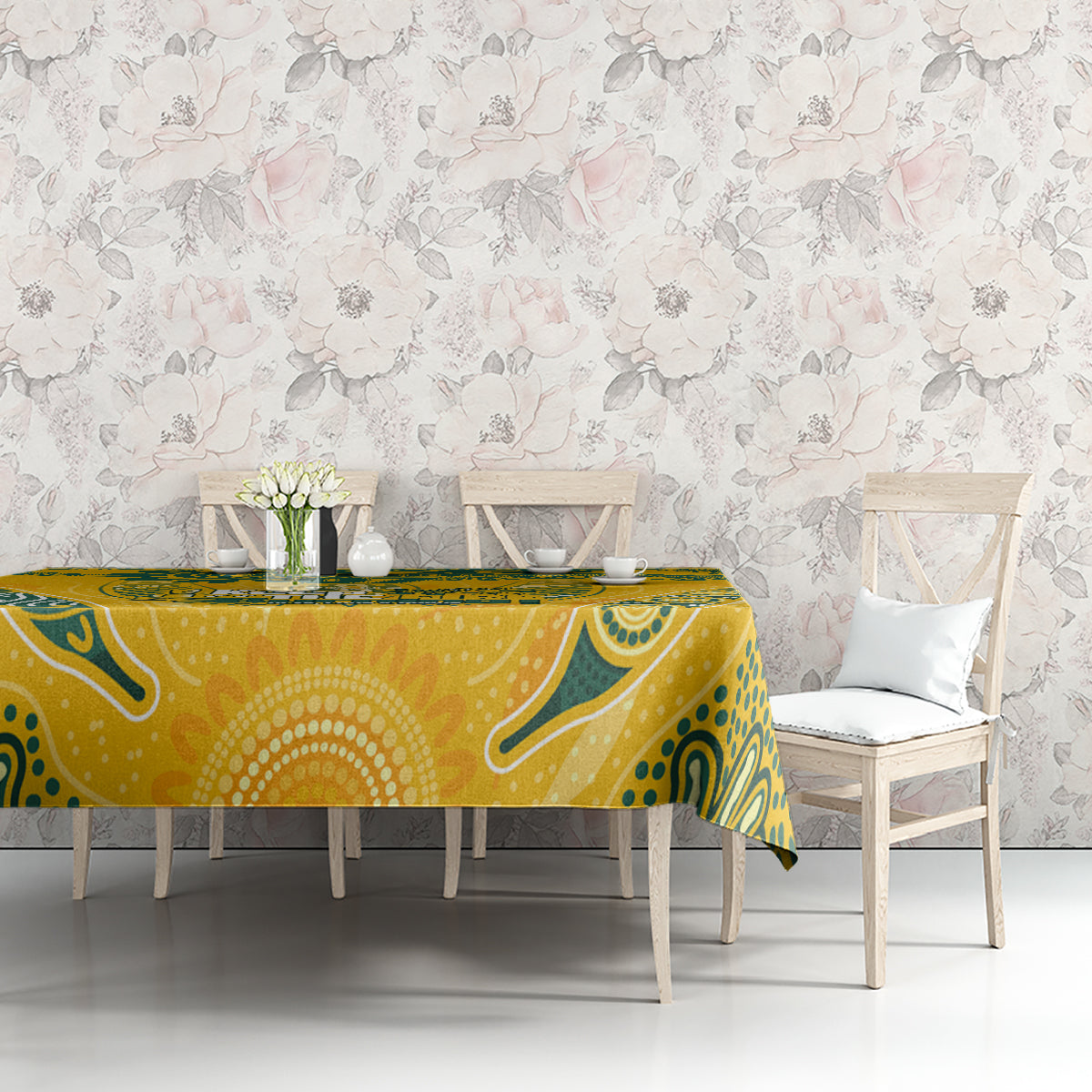Custom Socceroos NAIDOC Week 2024 Tablecloth Indigenous Burning Fire National Colors