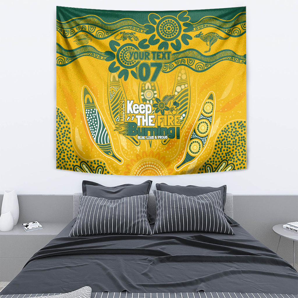 Custom Socceroos NAIDOC Week 2024 Tapestry Indigenous Burning Fire National Colors