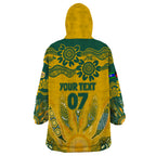 Custom Socceroos NAIDOC Week 2024 Wearable Blanket Hoodie Indigenous Burning Fire National Colors